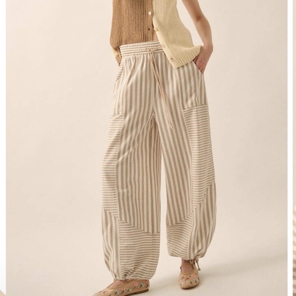 Promesa Jump for Joy Striped Drawstring Balloon Parachute Pants - Picture 2 of 7